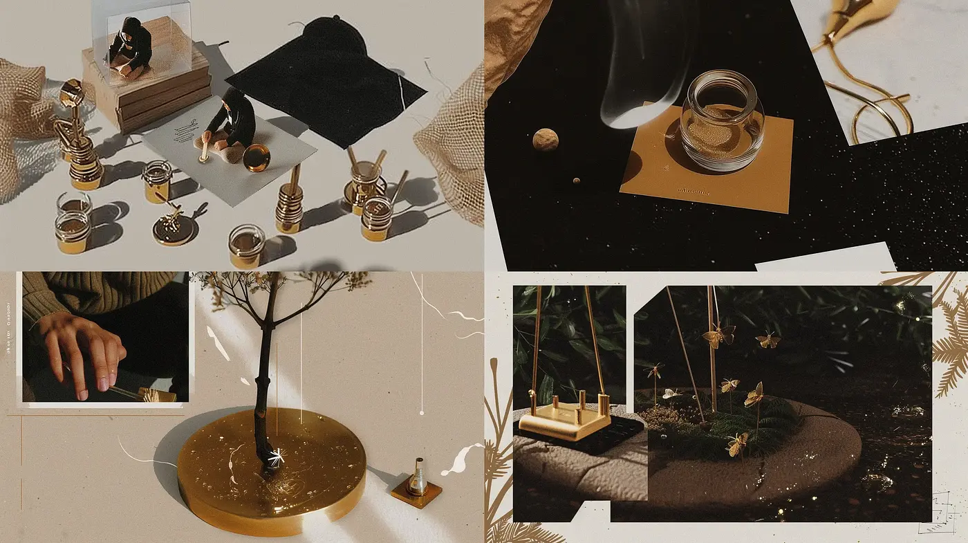 Elegantly Timeless Sepia Vignettes with a Contemporary Touch - Midjourney sref style