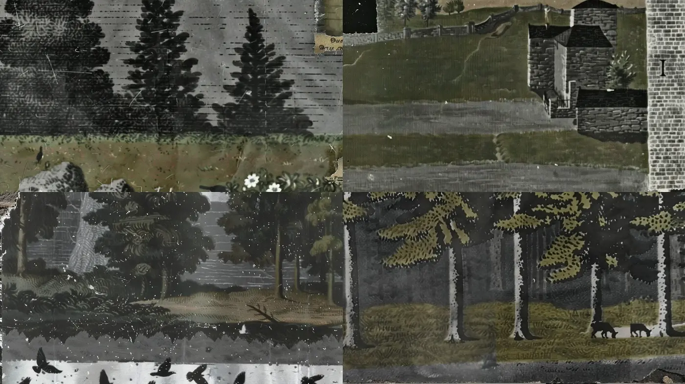 Textured Monochromatic Nature Scenes With Ethereal Ambiance - Midjourney sref style