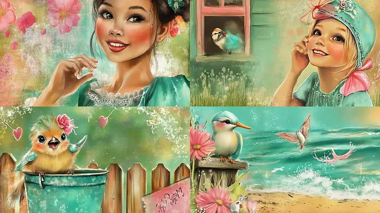 Charming Whimsy with Soft Textures and Soft Colors