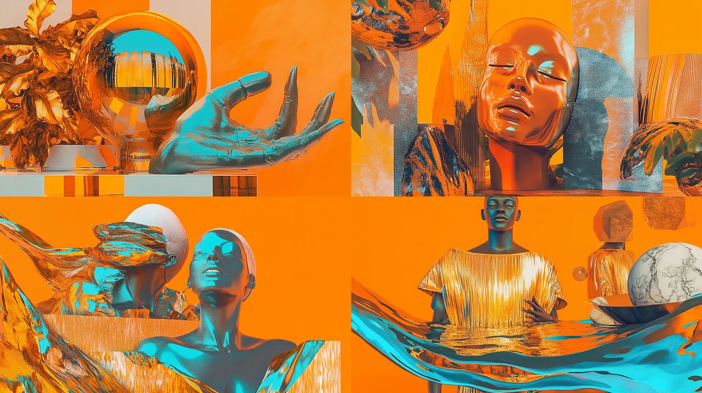 Futuristic Symbiosis of Vivid Surrealism and Digital Texture - Midjourney sref style