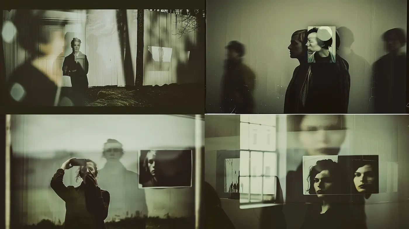 Shadowed Silhouettes and Ethereal Textures: A Monochrome Journey - Midjourney sref style