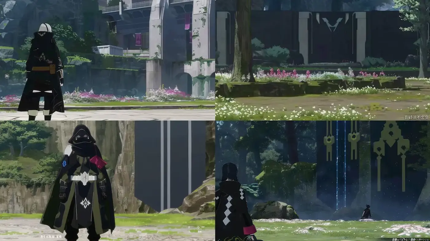 Futuristic Landscapes with Mystical Elements in an Anime-Inspired Style - Midjourney sref style