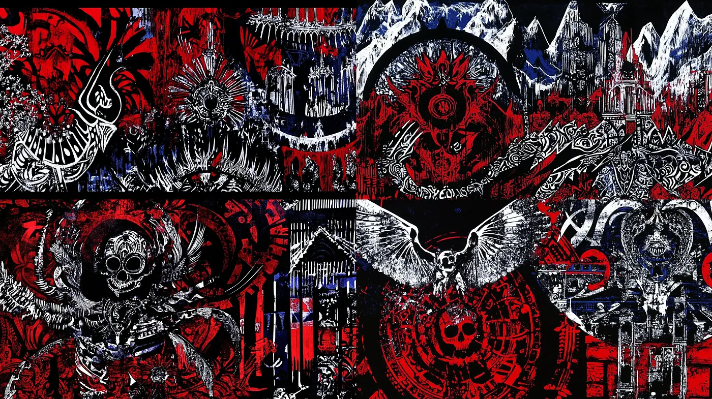 Dynamic Contrast of Gothic Intricacy and Vibrant Expressionism - Midjourney sref style