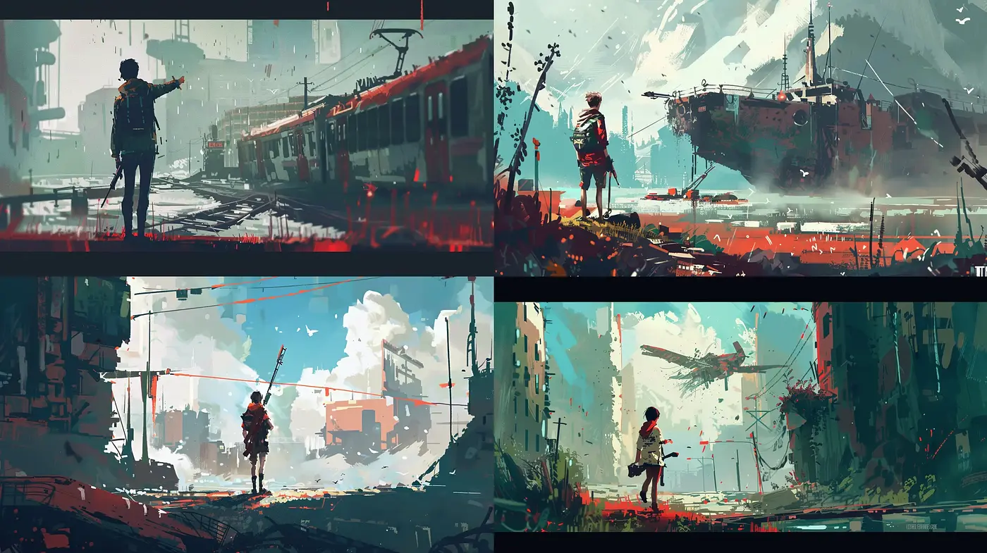Ethereal Brushstrokes of Forsaken Urban Landscapes - Midjourney sref style