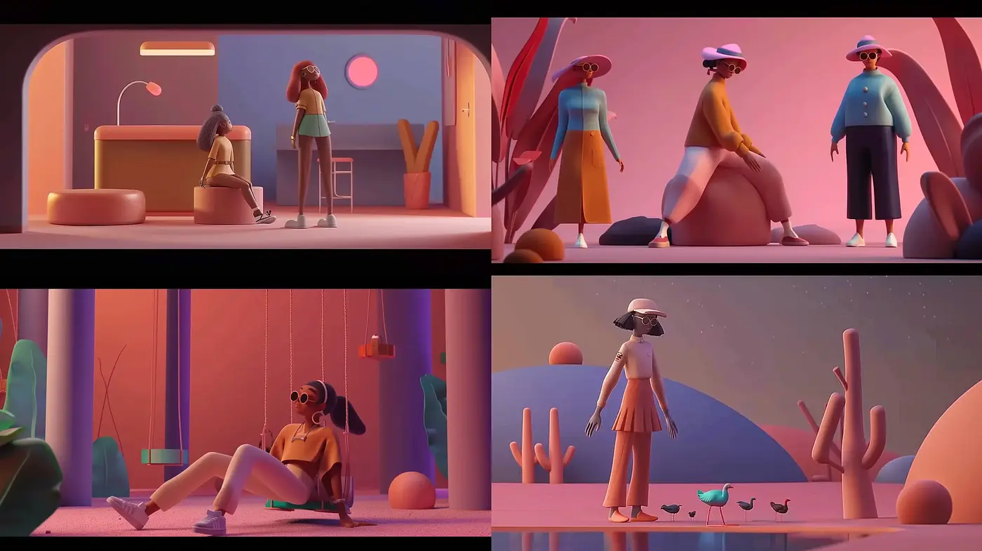 Surreal Desert Pastels: A Synthesized Dream - Midjourney sref style