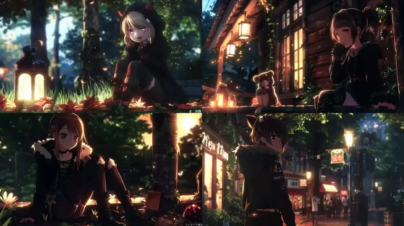 Enchanting Nighttime Scenes with Whimsical Charm - Midjourney sref style