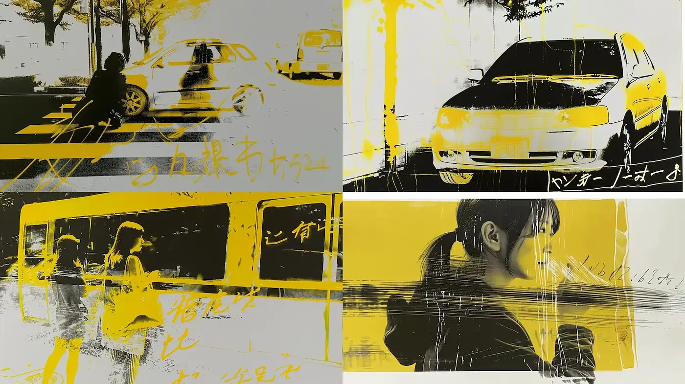 Urban Abstract with High Contrast and Expressive Brushwork - Midjourney sref style