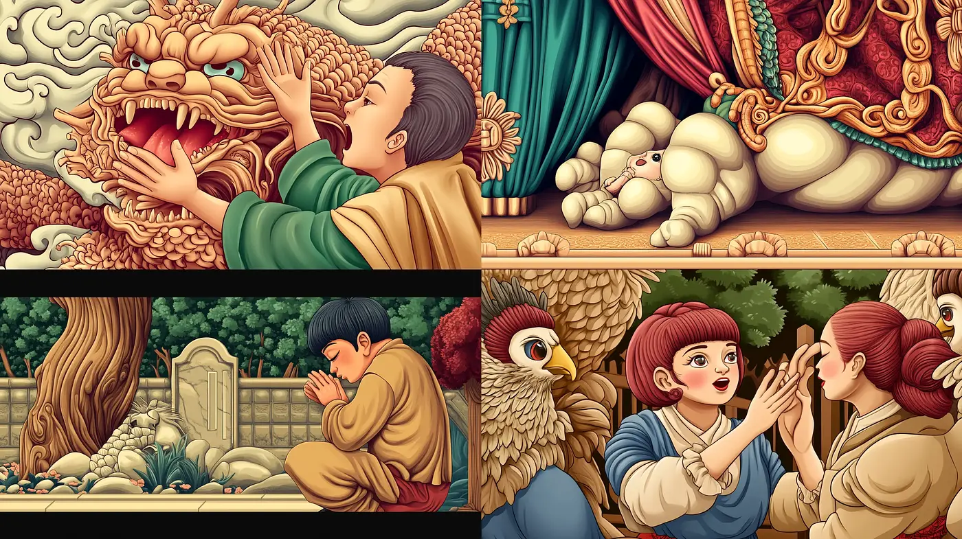 Ornate Narrative Visions with a Timeless Tapestry Charm - Midjourney sref style