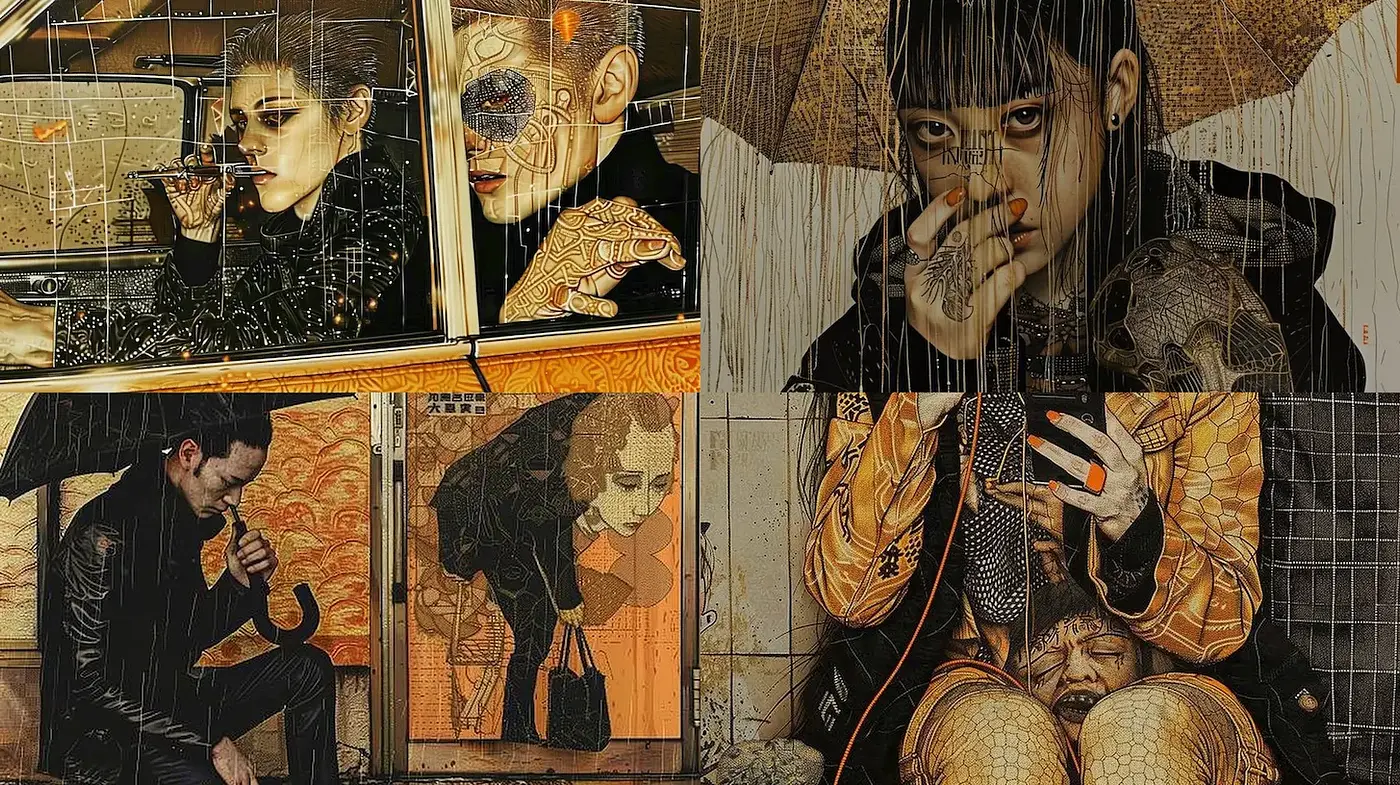 Intricate Blends of Urban Realism and Semi-Contemporary Aesthetics with a Touch of Neo-Noir - Midjourney sref style