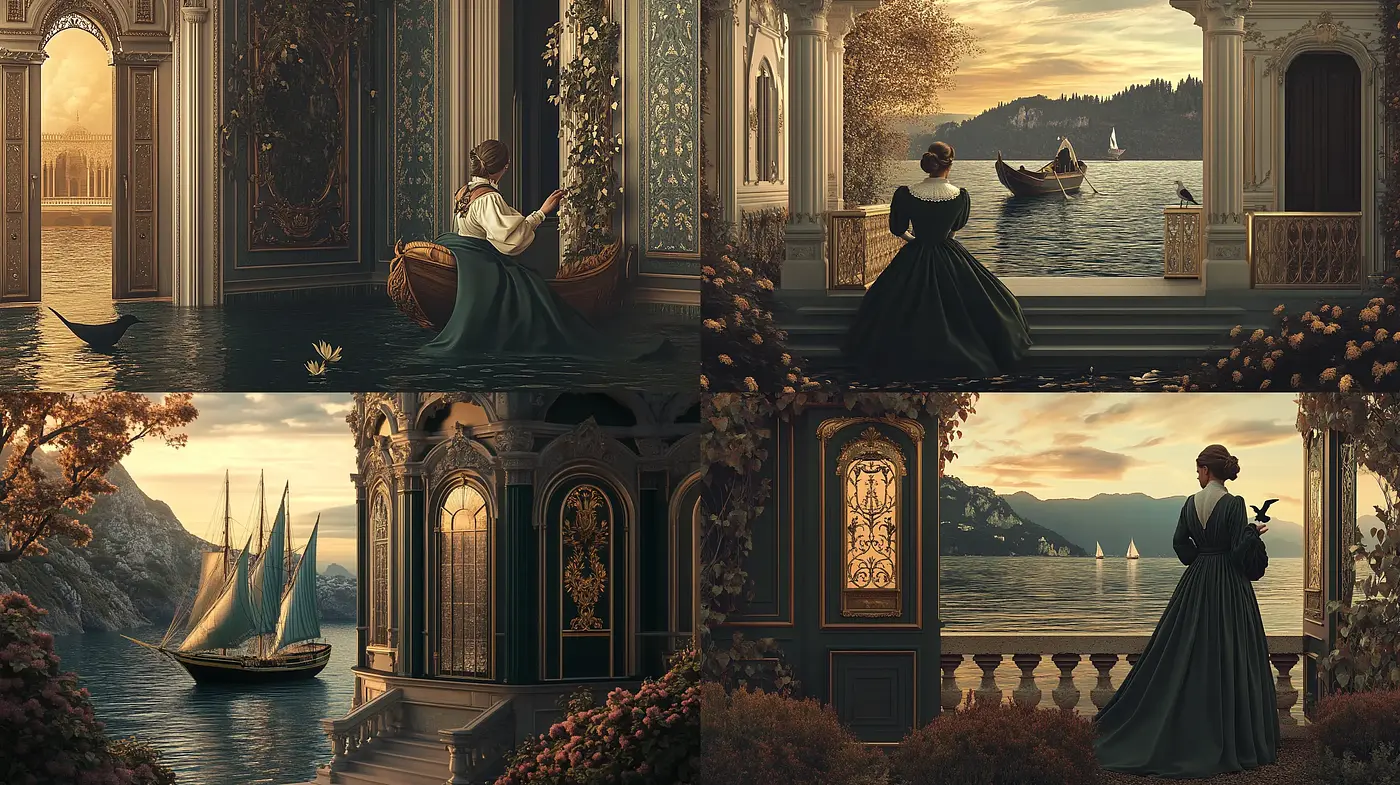 Ethereal Twilight of Romanticism and Tranquility - Midjourney sref style