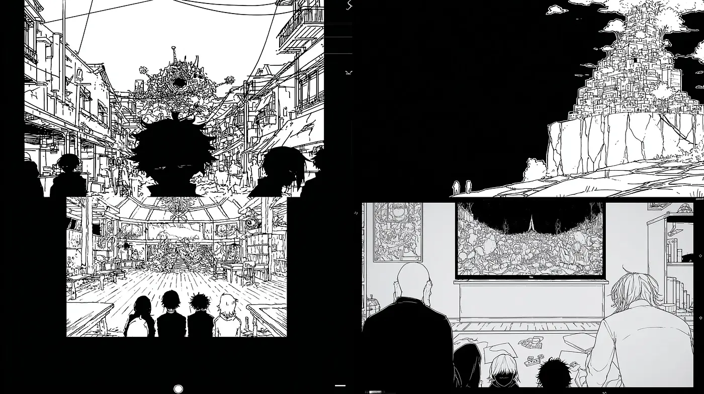 Black and White Illustrative Style with Emotional Depth and Complex Textures - Midjourney sref style