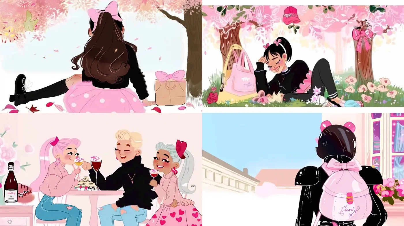 Sakura Serenade: A Consistent Thematic Exploration of Springtime Warmth and Mellow Pastels - Midjourney sref style