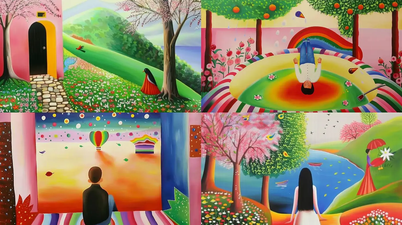 Surreal Blossoms of Chromatic Reverie - Midjourney sref style