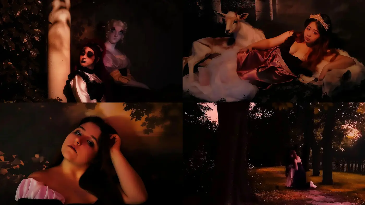 Baroque Twilight: A Study in Amber and Crimson Hues - Midjourney sref style