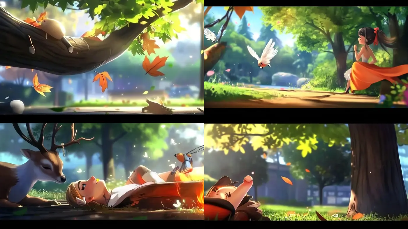 Whimsical and Lush Animated Nature Scenes with a Touch of Fantasy - Midjourney sref style
