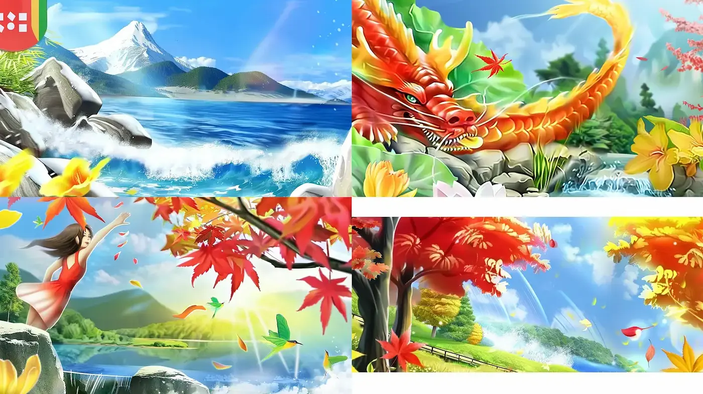 Vibrant and Ethereal Landscapes with a Whimsical Touch - Midjourney sref style
