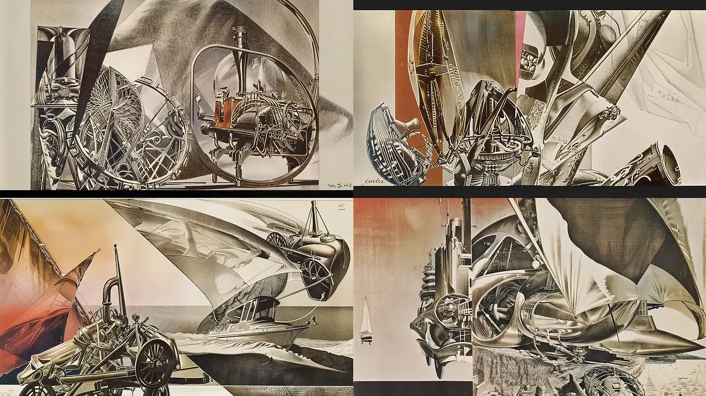 Futuristic Mechanical Artistry with a Blend of Surrealism and Precision - Midjourney sref style