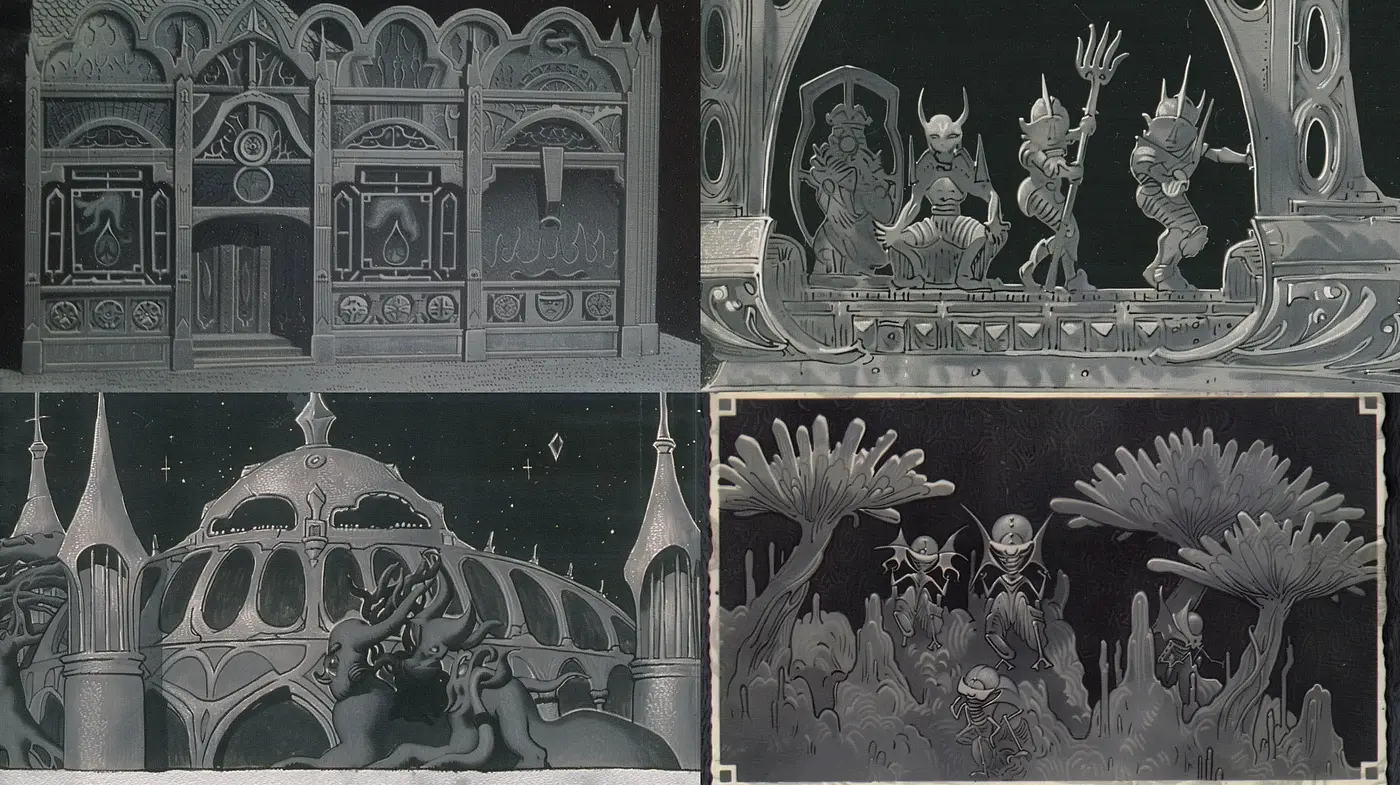Gothic-inspired Fantastical Monochrome Visions - Midjourney sref style