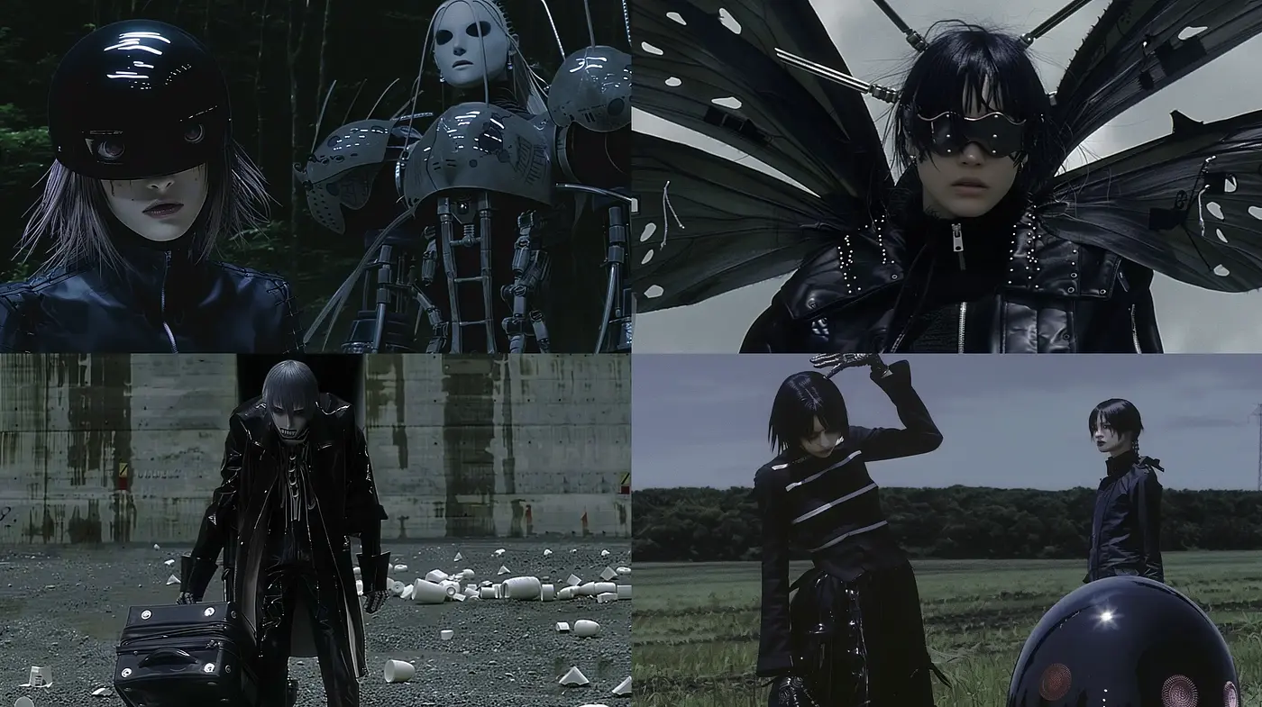 Futuristic Noir Elegance in Monochromatic Tones - Midjourney sref style
