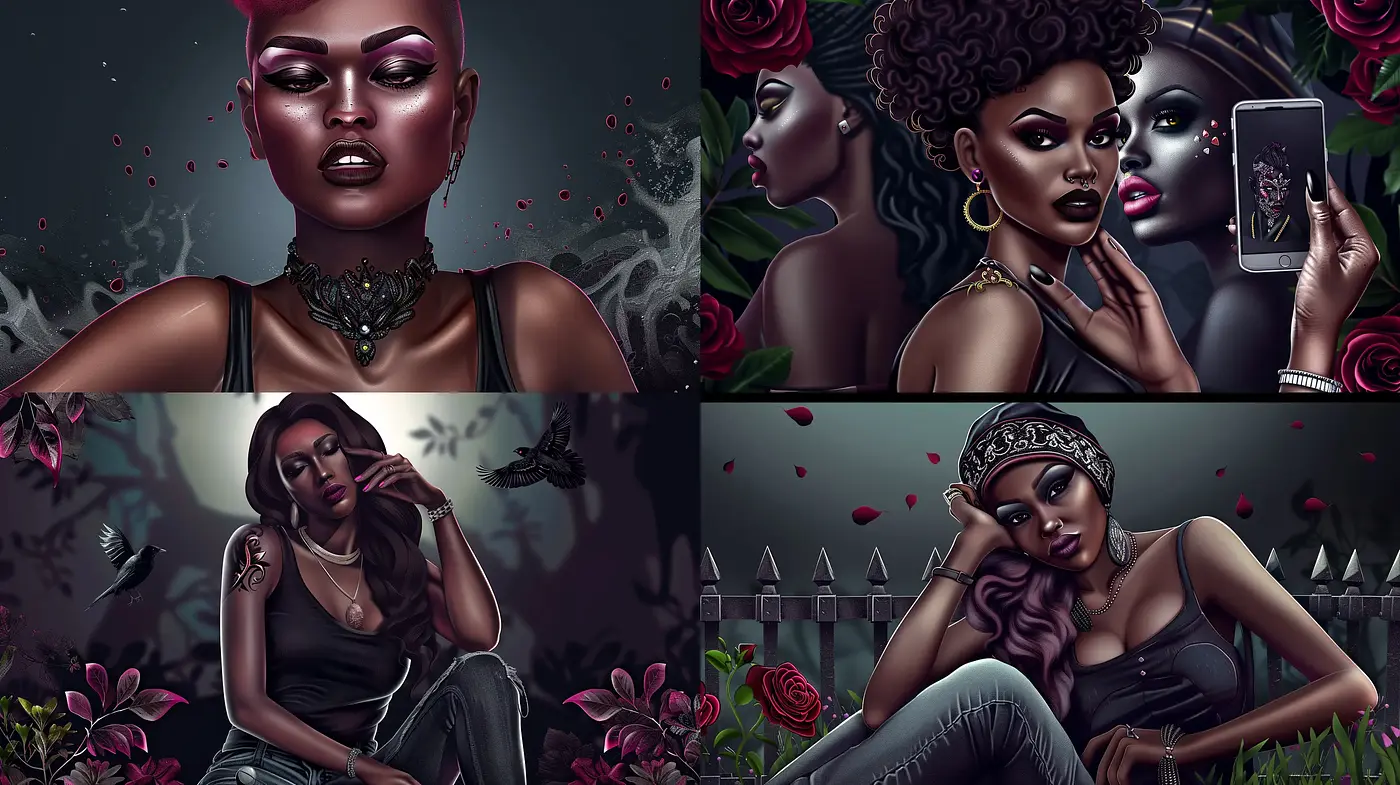 Gothic Elegance with a Surreal Twist - Midjourney sref style