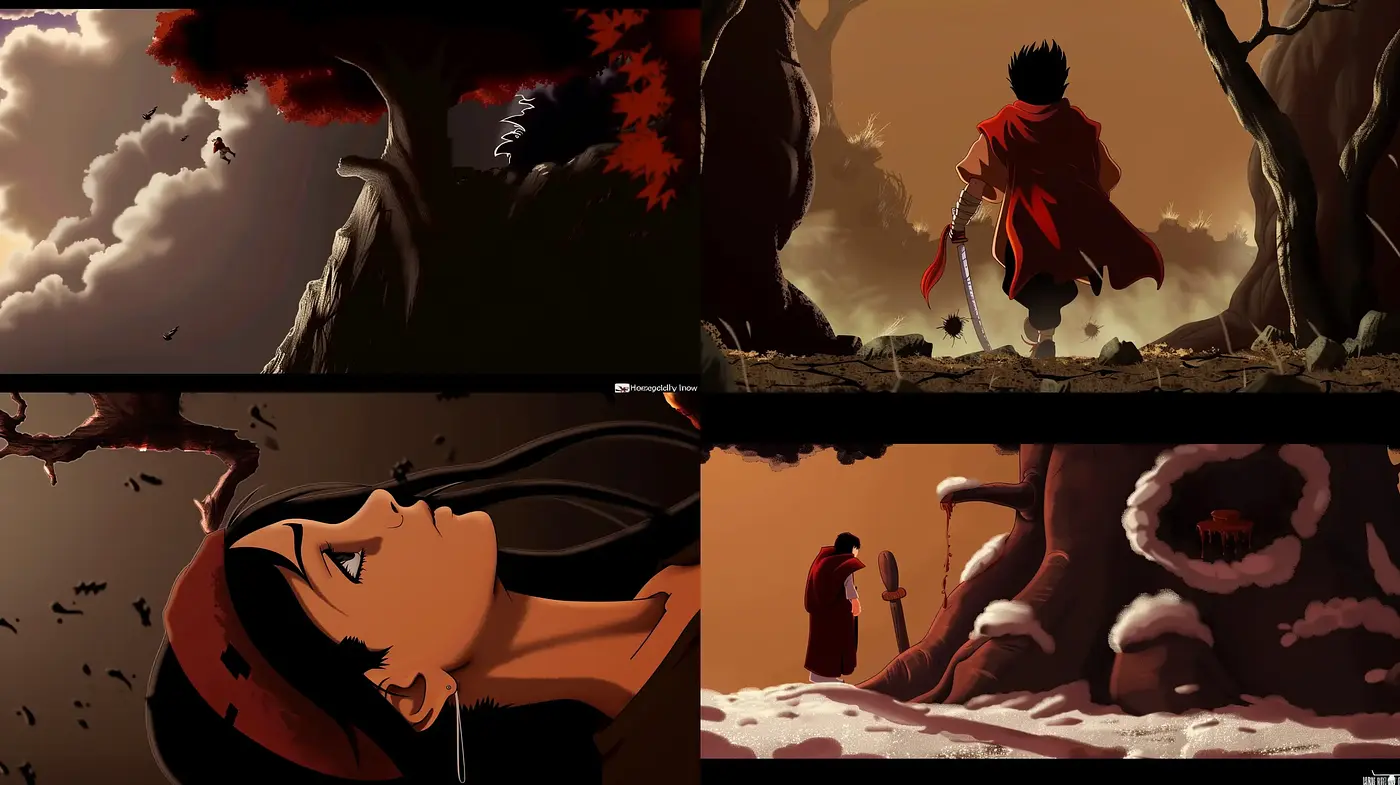 Dramatic Anime-Inspired Digital Art Style with Autumnal Tones - Midjourney sref style