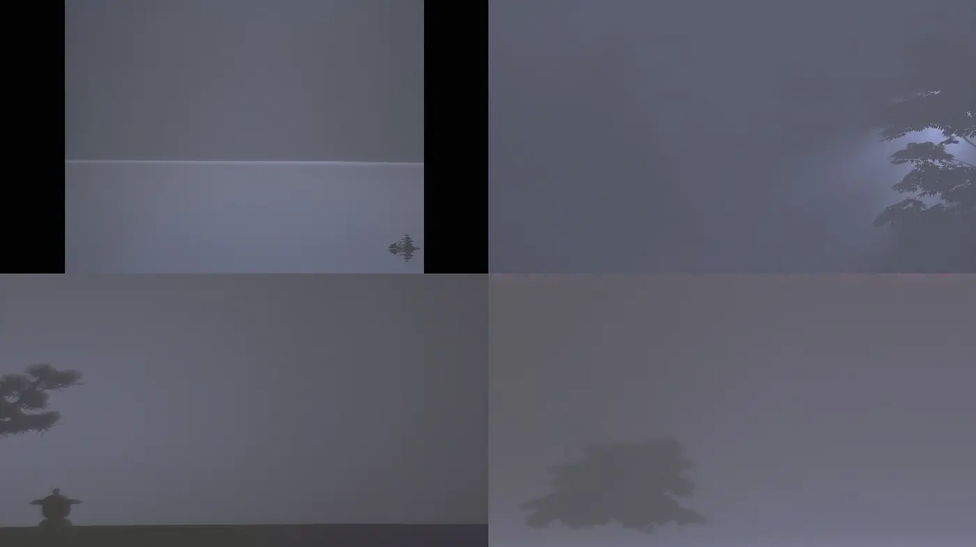 Ethereal Monochrome Dreamscape Fusion - Midjourney sref style