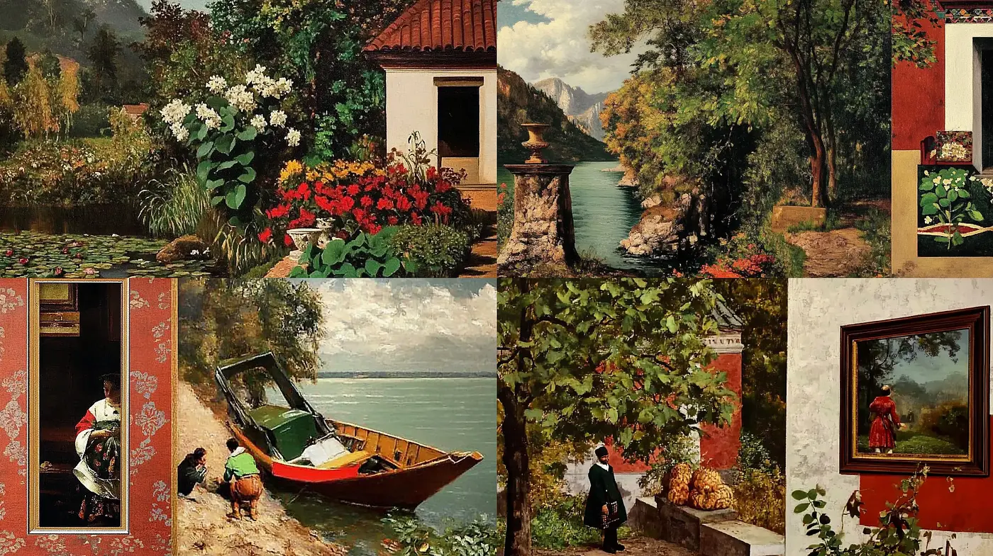 Rustic Serenity: A Journey Through Timeless Pastoral Scenes - Midjourney sref style