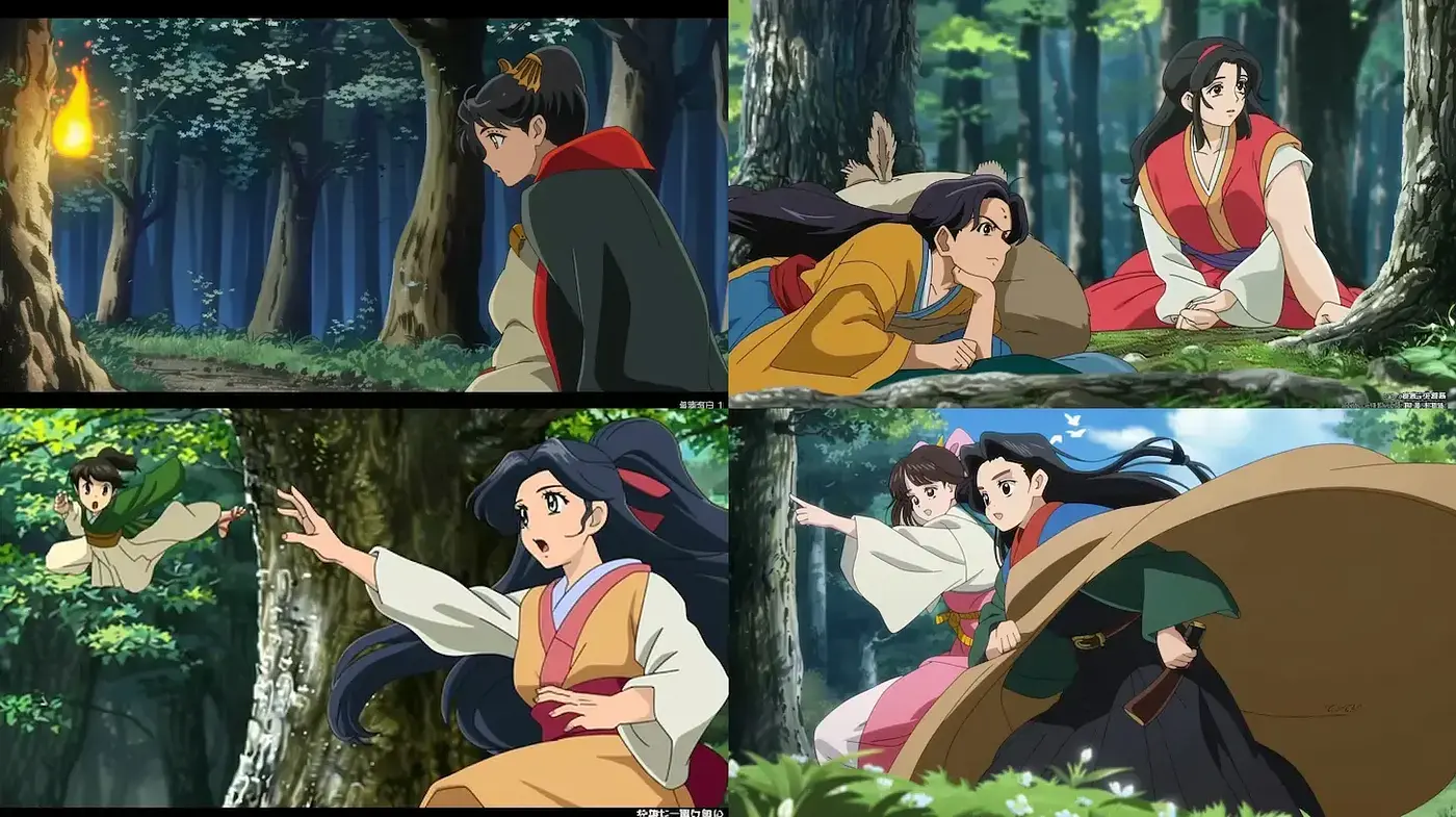 Whimsical Japanese Anime with Rich Natural Landscapes - Midjourney sref style