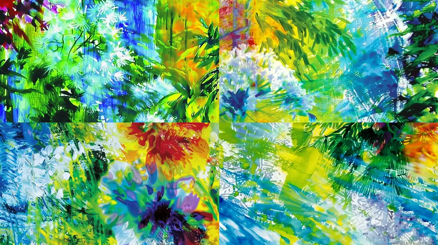 Vibrant Abstract Expressionist Fusion - Midjourney sref style