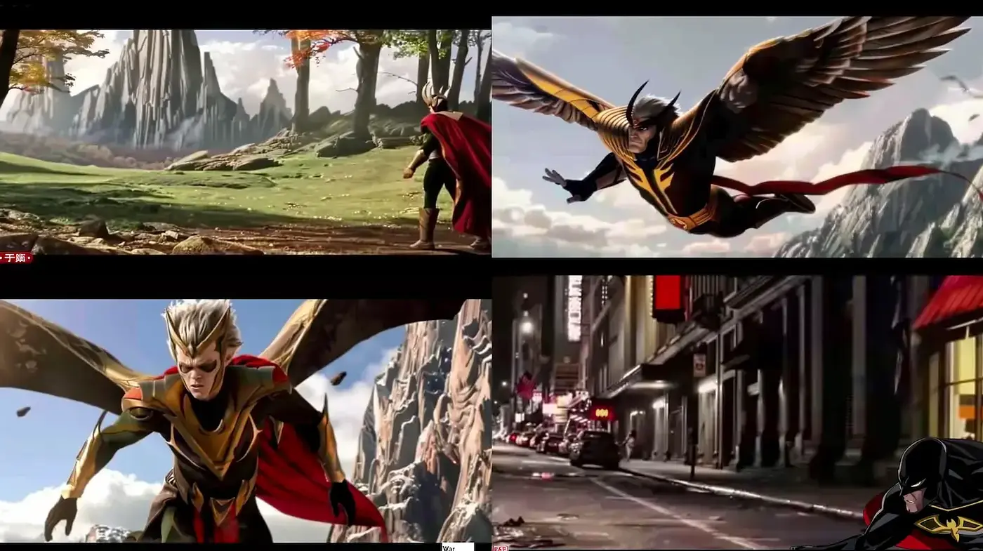 Dynamic and Colorful Heroic Renderings with Cinematic Influences - Midjourney sref style