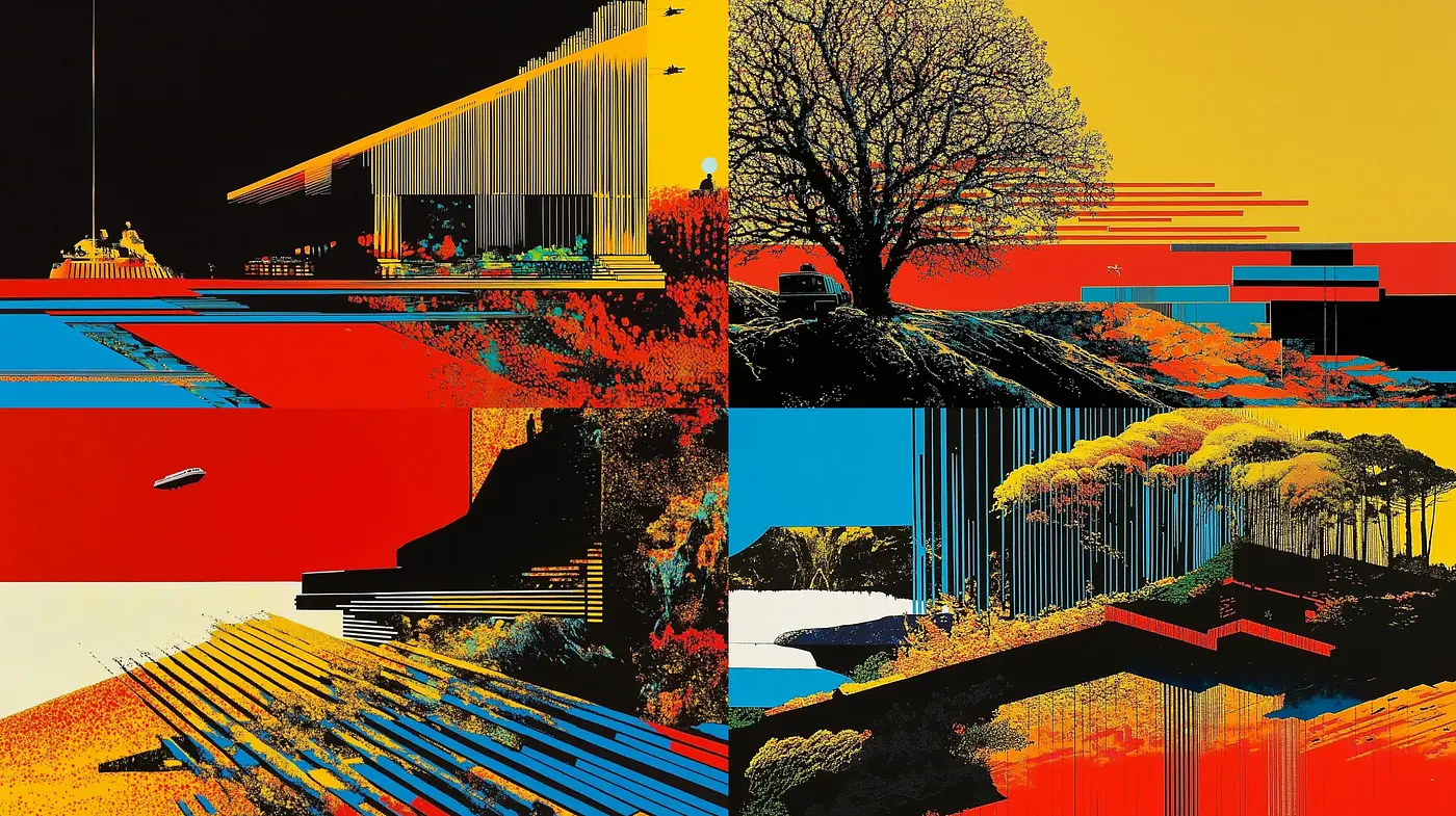 Vibrant Retrofuturistic Panorama - Midjourney sref style