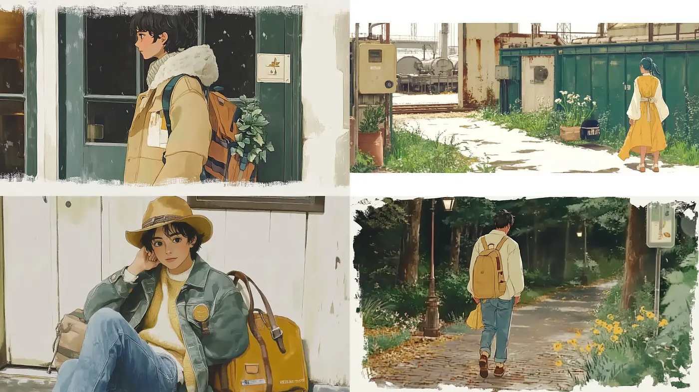 Tranquil Moments in Subdued Watercolor Tones - Midjourney sref style