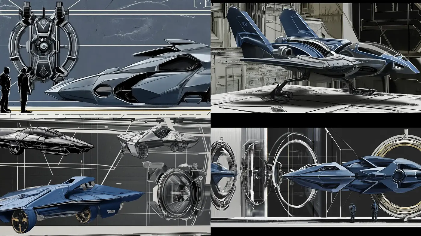 Futuristic Conceptual Aerospace Design Study - Midjourney sref style