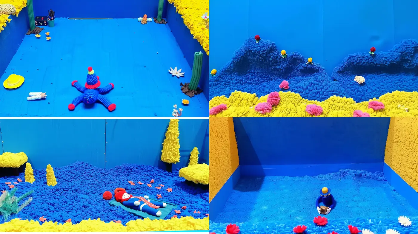Saturated Underwater Bliss: A Vivid Textural Seascape Journey - Midjourney sref style