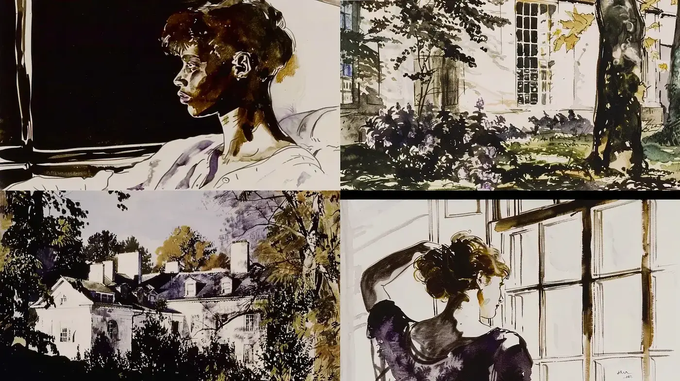 Subtle Elegance in Ink Wash: A Harmonious Blend of Nature and Portraiture - Midjourney sref style