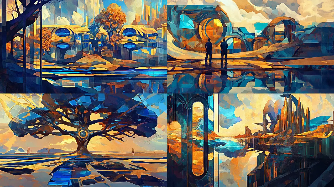 Surreal Vistas of Chromatic Harmony - Midjourney sref style