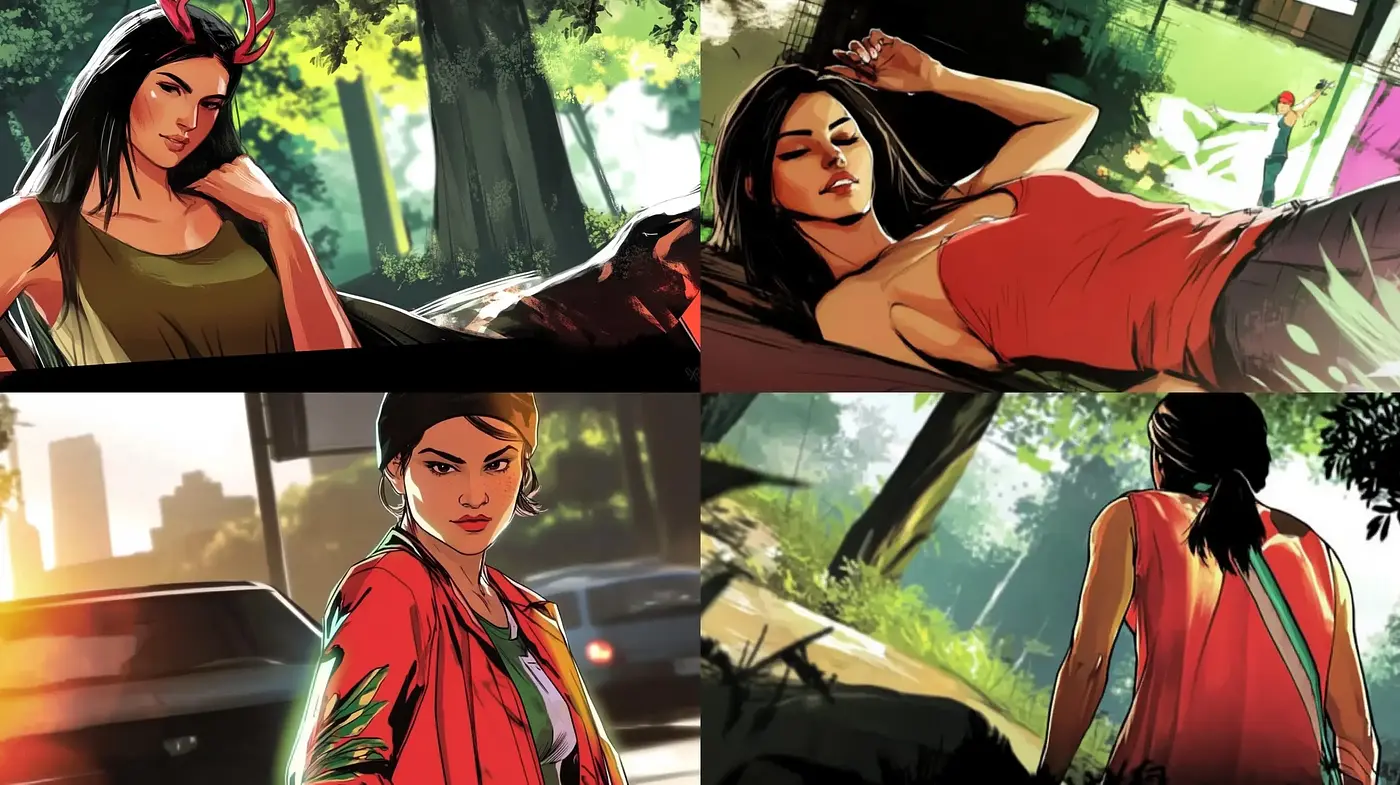 Luminous Graphic Novel Elegance with Vivid Colors and Dynamic Lighting - Midjourney sref style