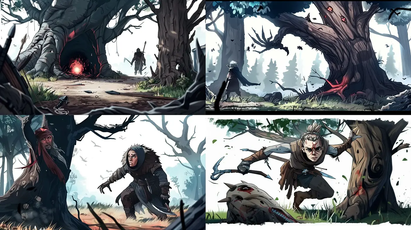 Enigmatic Forest Adventure: A Fusion of Digital Brushwork and Natural Hues - Midjourney sref style