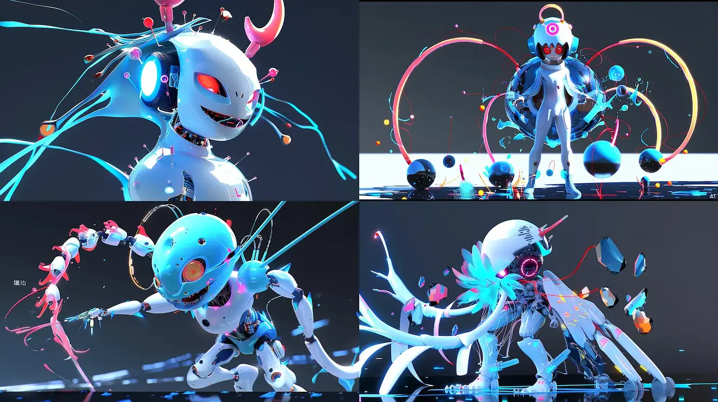 Whimsical, Futuristic Character Designs with a Playful Twist - Midjourney sref style