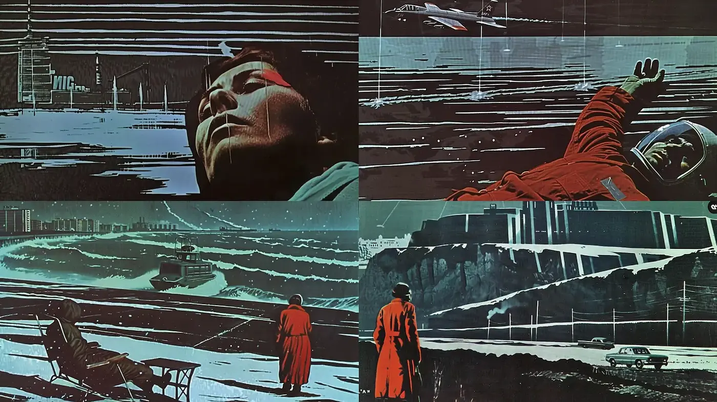 Dramatic Retro-Futuristic Visuals with a Cinematic Touch - Midjourney sref style