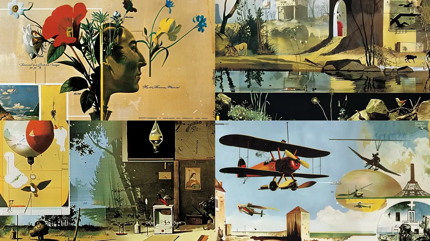 Timeless Collage of Serene Nostalgia - Midjourney sref style