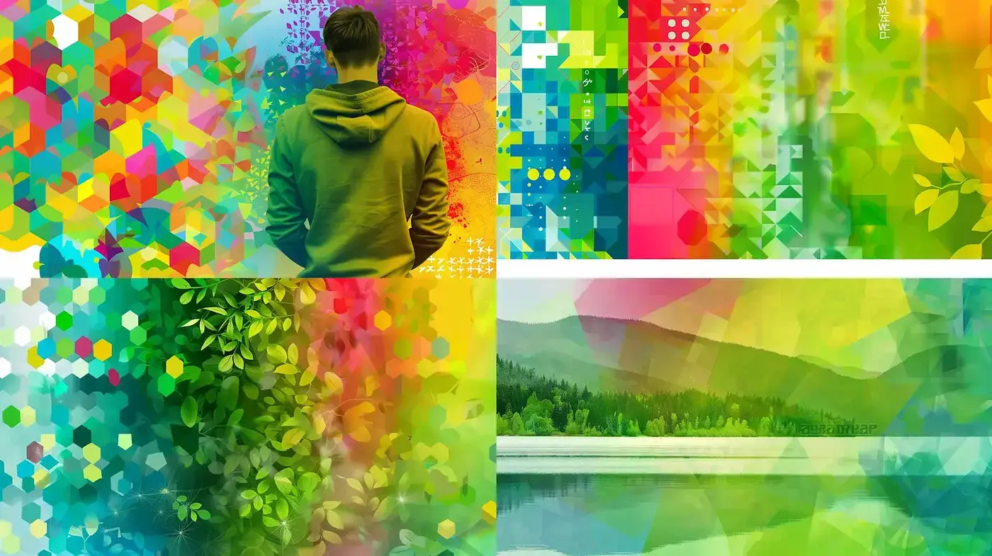 Kaleidoscopic Mosaic - Harmonizing Nature and Geometry - Midjourney sref style