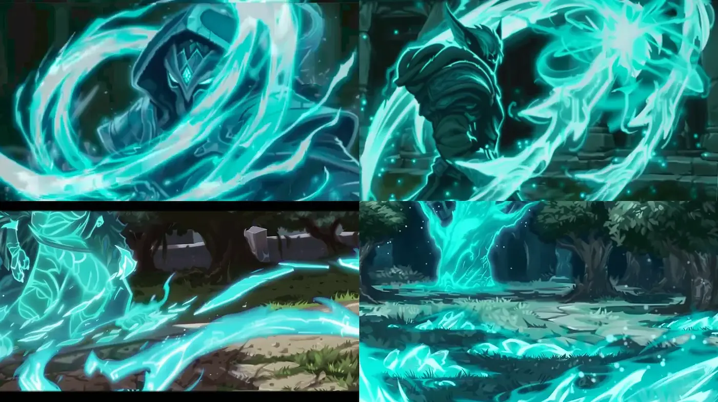 Dynamic ethereal scenes with glowing elements - Midjourney sref style