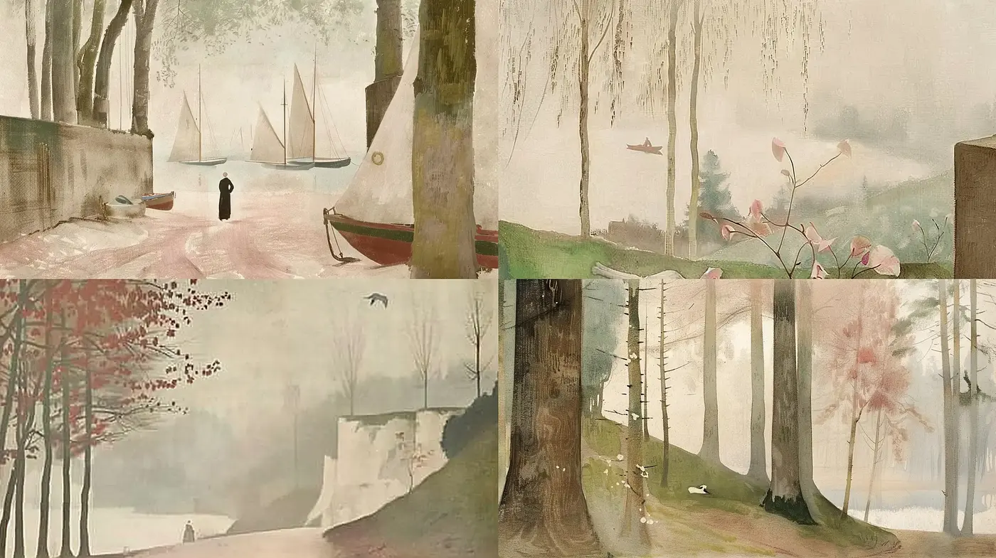 Ethereal Serenity of Misty Landscapes - Midjourney sref style