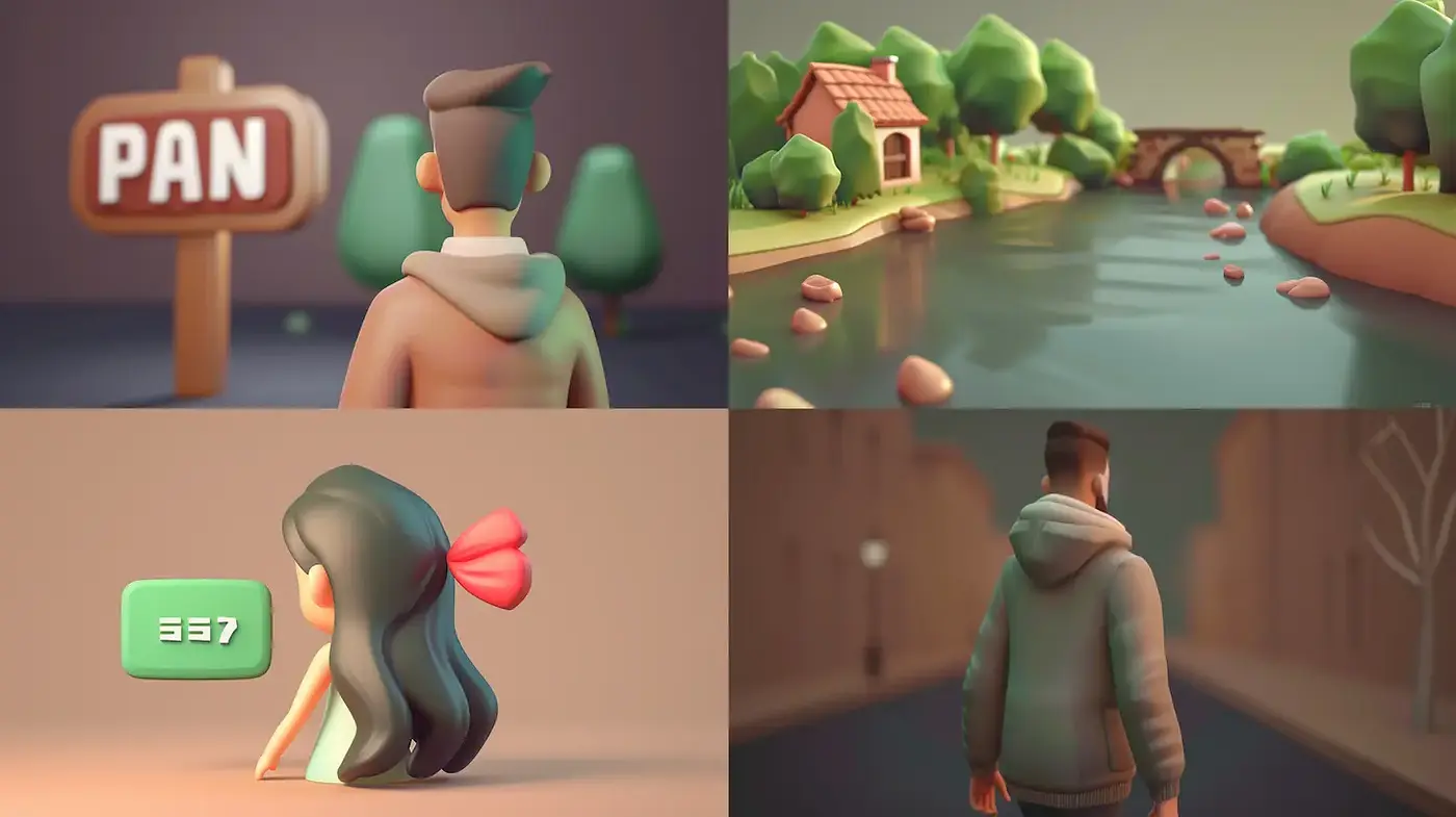 Whimsical and Playful 3D Animation Style with Soft Textures - Midjourney sref style