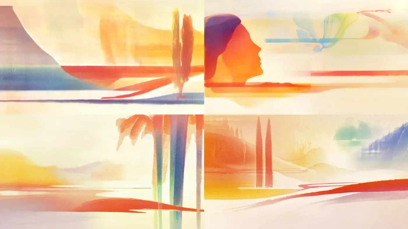 Ethereal Watercolor Dreamscapes Fusion - Midjourney sref style