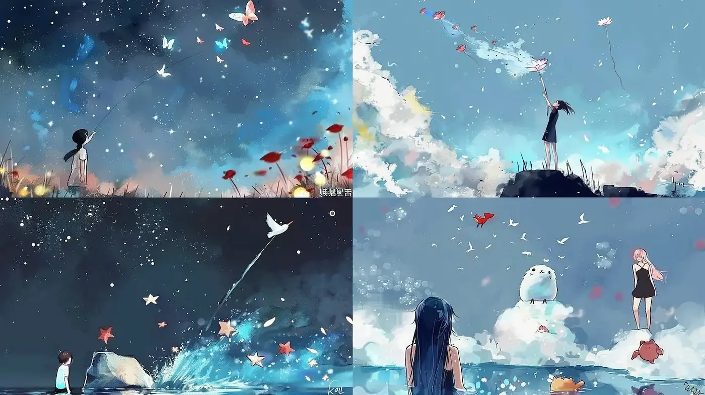 Whimsical Dreamscapes with Ethereal Elements - Midjourney sref style