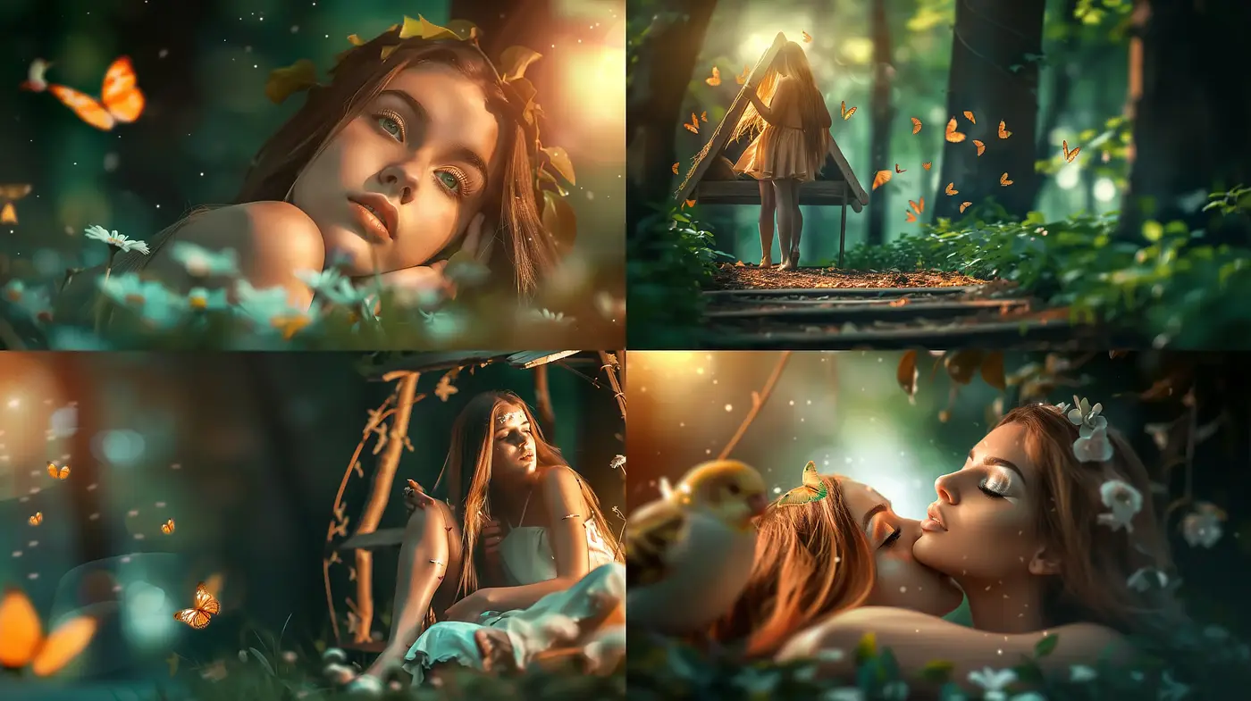 Enchanted Forest Dreamscapes: A Lush Tapestry of Magic and Nature - Midjourney sref style