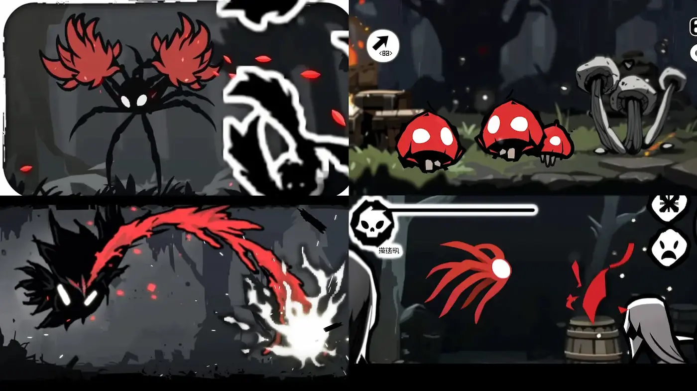 Stylized Shadow Art with Playful Yet Dark Elements - Midjourney sref style