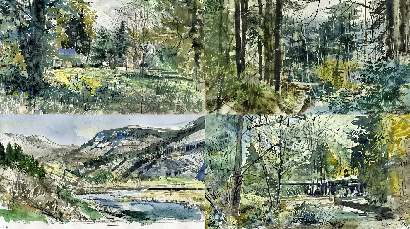Pictorial Enchantment of Nature's Serenity - Midjourney sref style